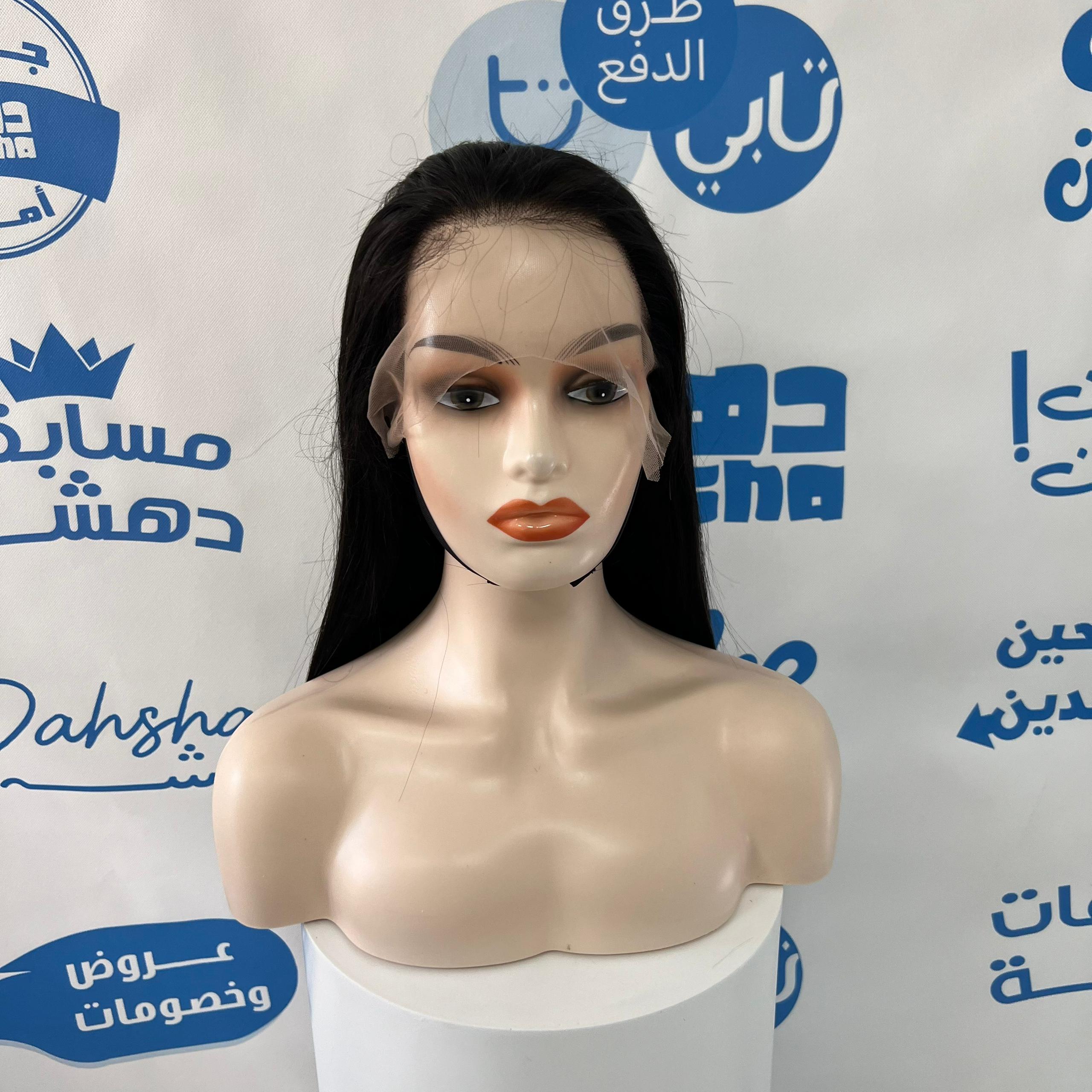 باروكة شعر طبيعي طول 30 انش جذور اماميه فروه دانتيل