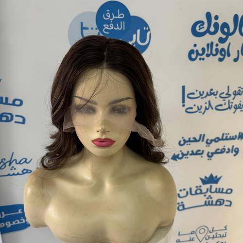 باروكه شعر طبيعي طول 18 انش باللون البني والاشقر