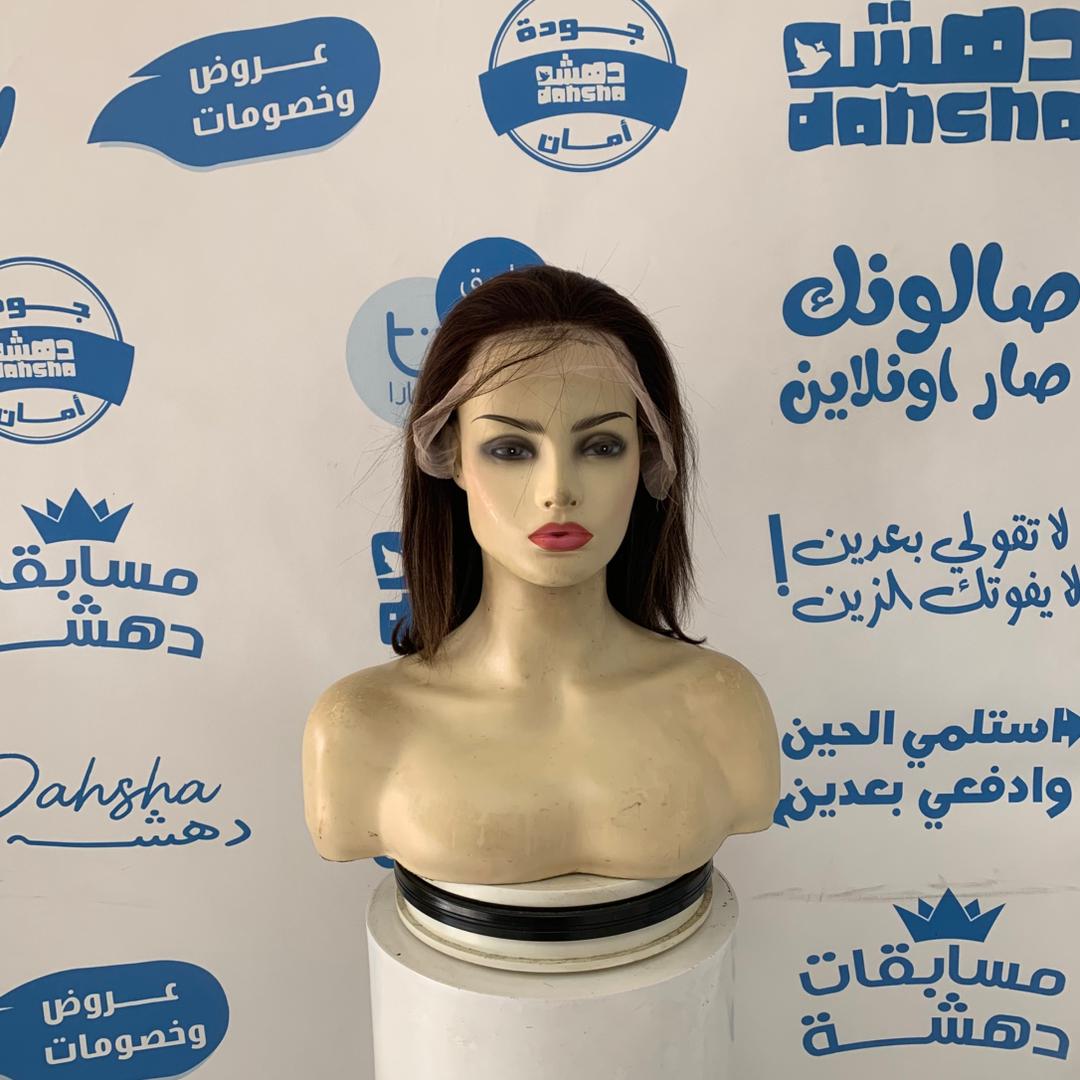باروكه شعر طبيعي طول 10  انش بقصه مميزه لون بني مع اشقر