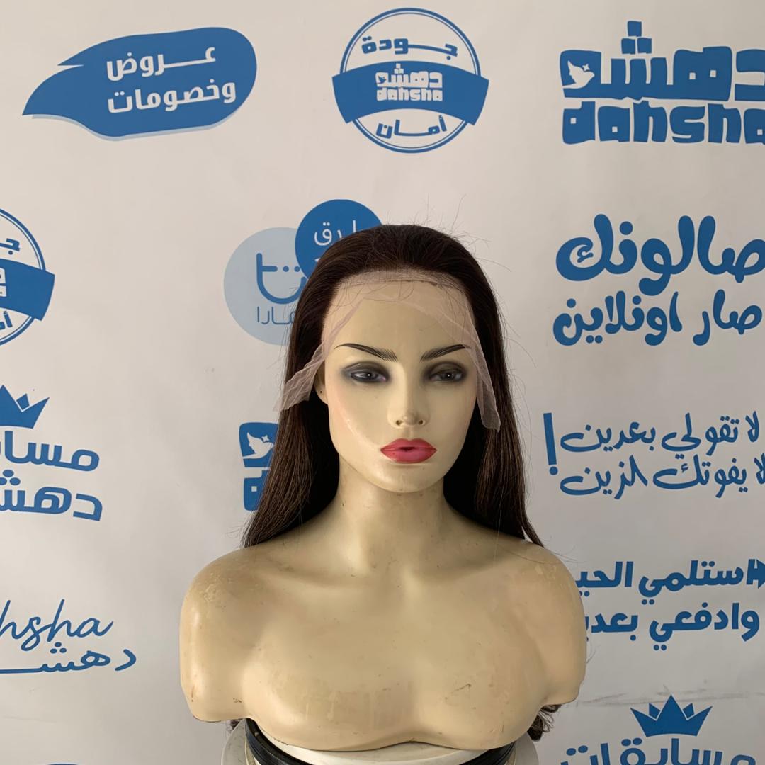باروكه شعر طبيعي طول 20  انش بقصه مميزه لون بني مع اشقر