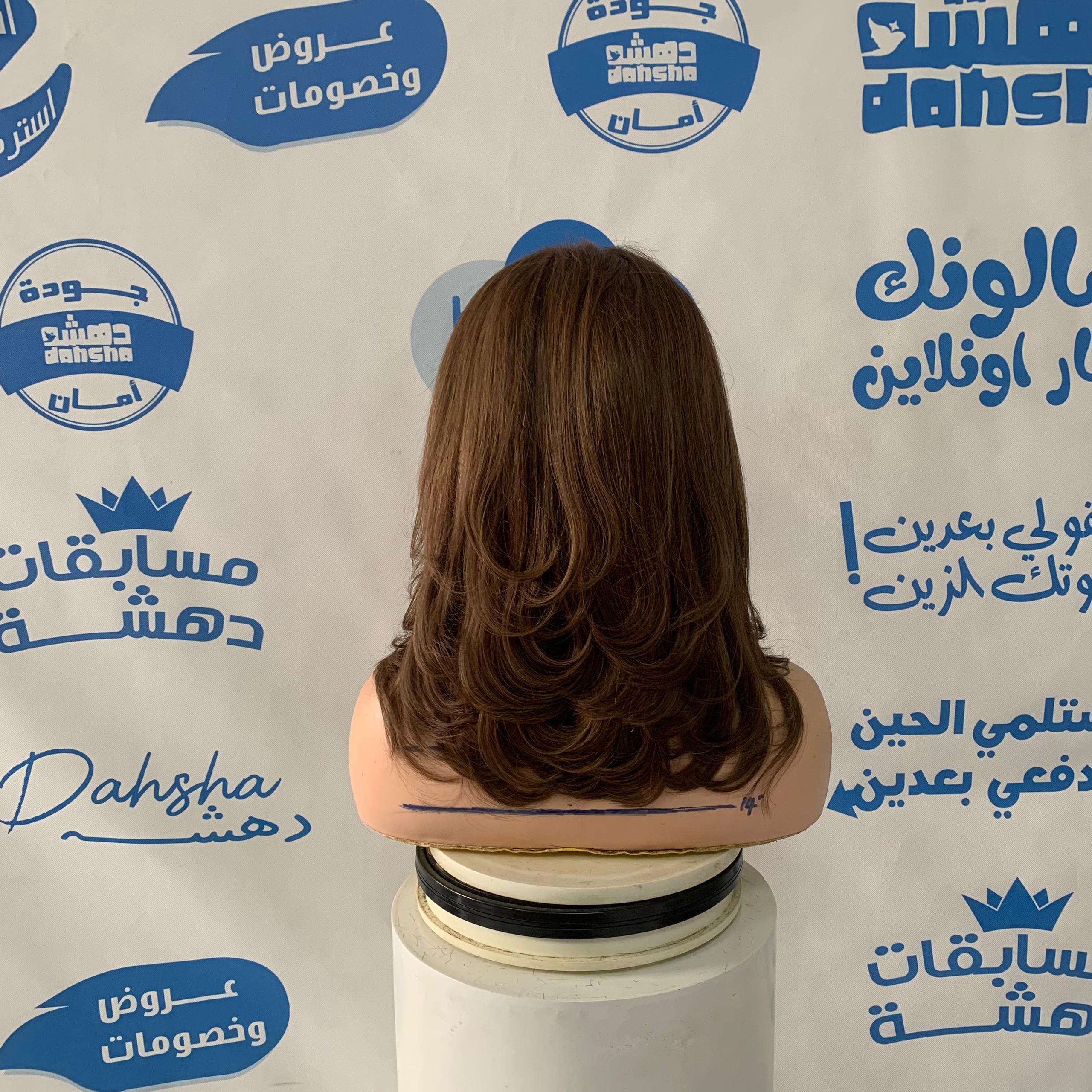 باروكه شعر طبيعي طول 14 انش لون بني كستنائي