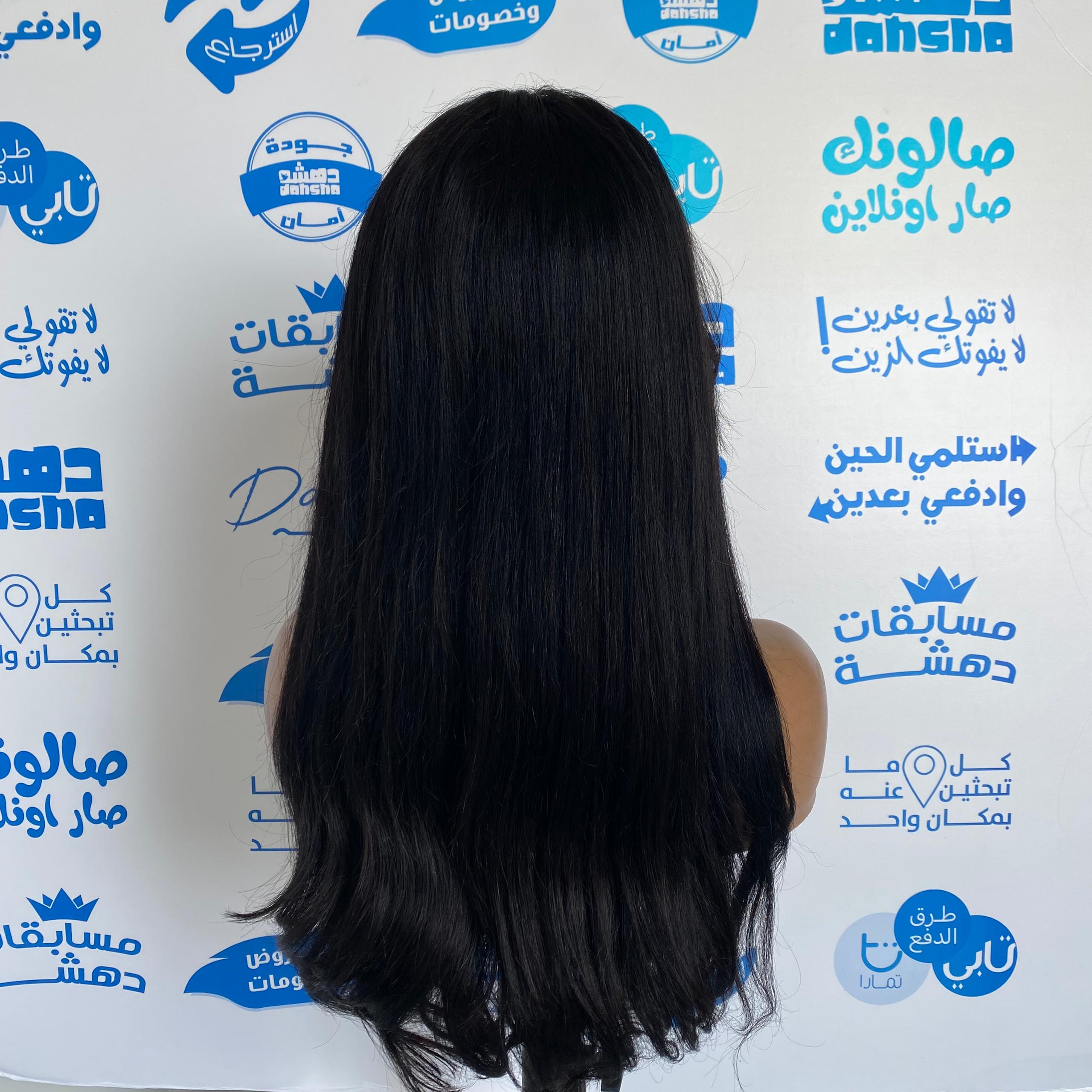 باروكه شعر طبيعي 20 انش بقصه مميزه باللون الاسود