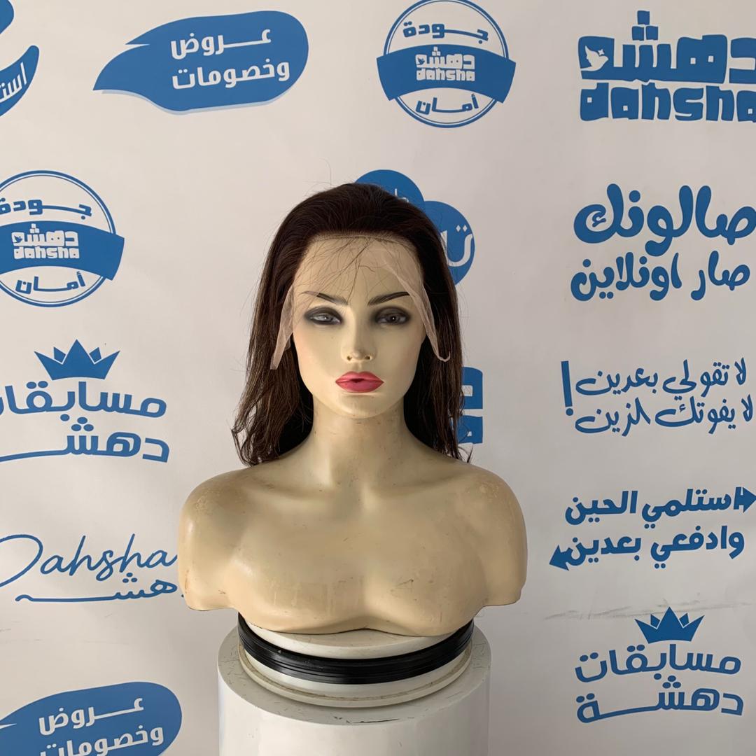 شعر طبيعي طول 12  انش بقصه مميزه لون بني مع اشقر