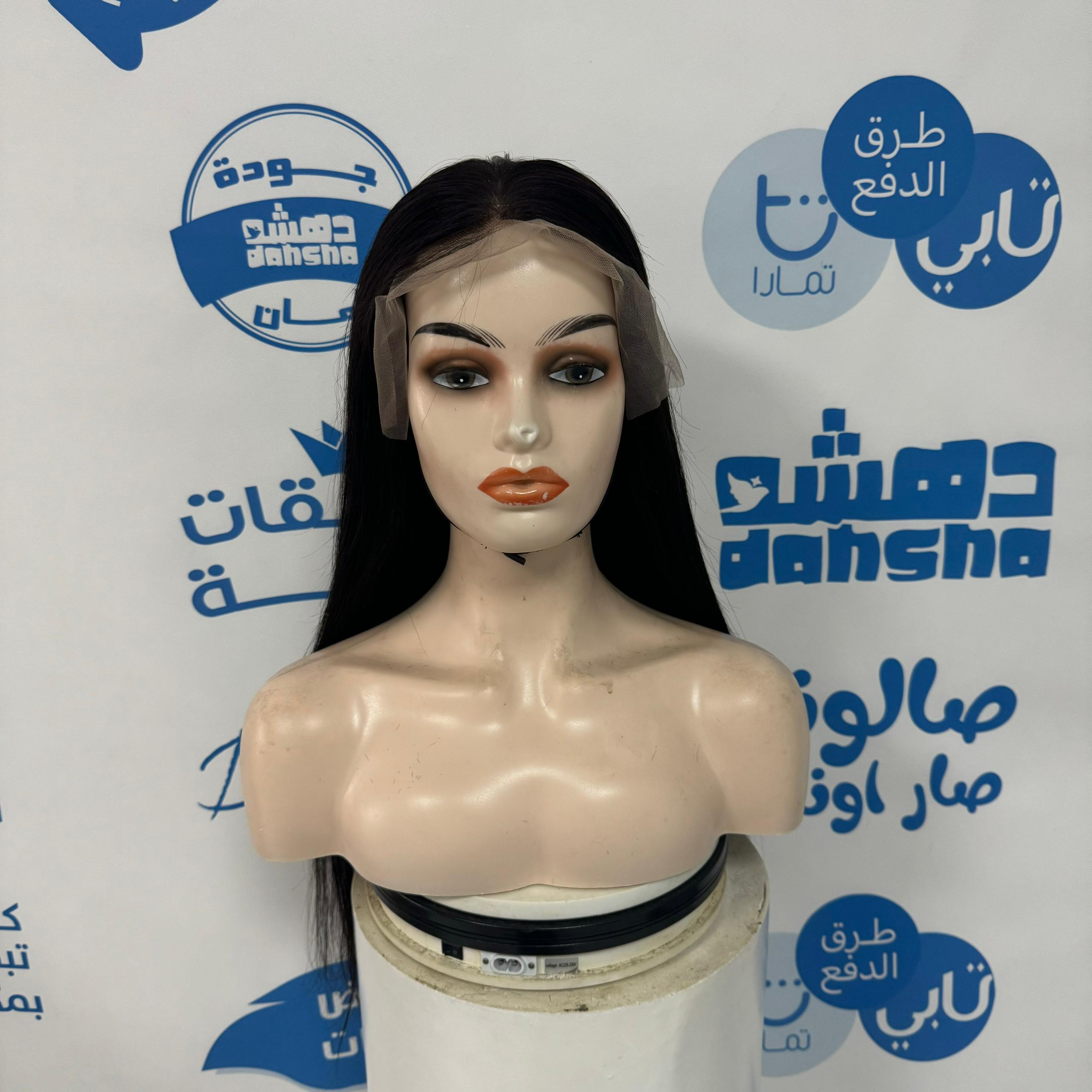 باروكة شعر طبيعي طول 28 انش جذور اماميه فروه دانتيل