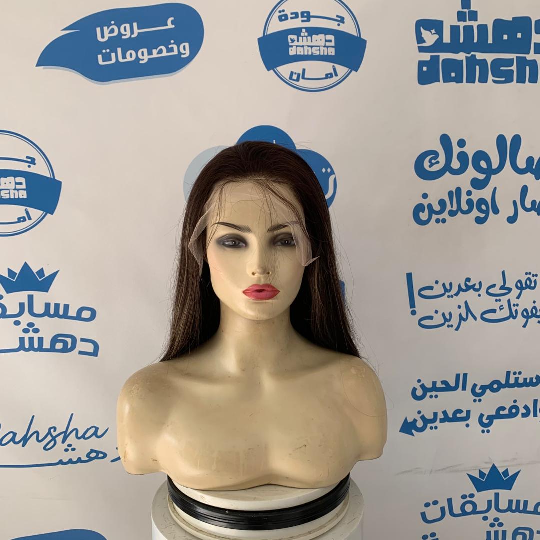باروكه شعر طبيعي طول 16  انش بقصه مميزه لون بني مع اشقر
